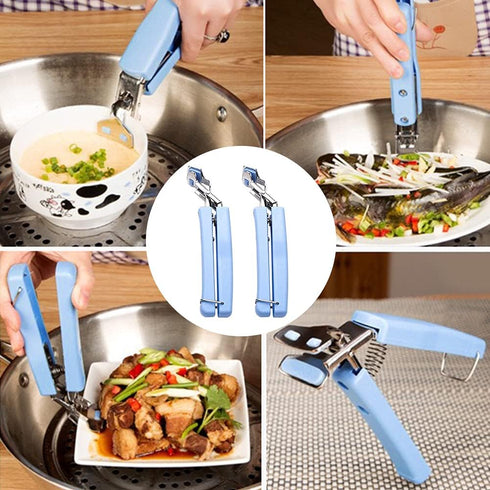 2 Pack Bowl Clip, Stainless Steel Gripper Clips for Moving Hot Plate or Bowls with Food Out, From Pressured Cooker, Microwave, Oven, Air Fryer(2pc...