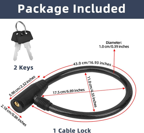 19.7" Secure Black Refrigerator Lock with Keys Childproof Cable Lock for French Door Fridge & Kitchen Cabinet 1-Pack...