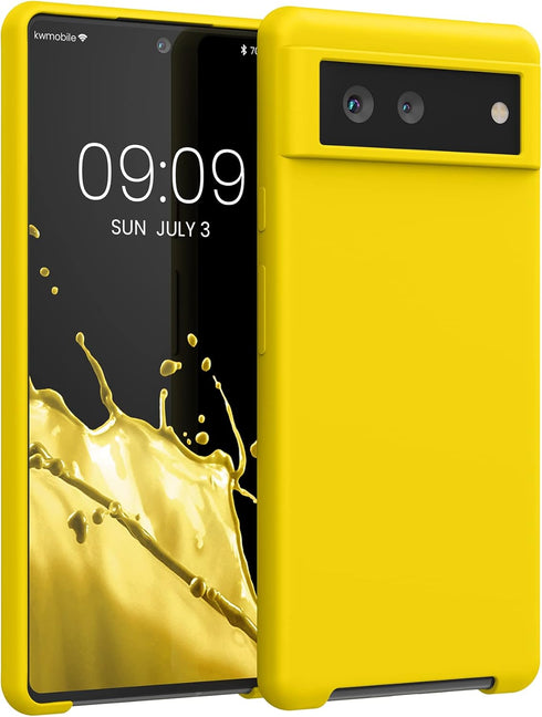 kwmobile Case Compatible with Google Pixel 6 Case - TPU Silicone Phone Cover with Soft Finish - Radiant Yellow...