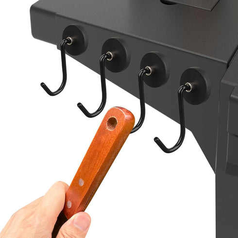 Smoker Grill Hooks 4 Pack Heavy Duty,Non-Slip Magnetic Grill Hooks for Grill Utensils,Strong Magnetic Hooks for Traeger Blackstone Pit Boss Camp C...