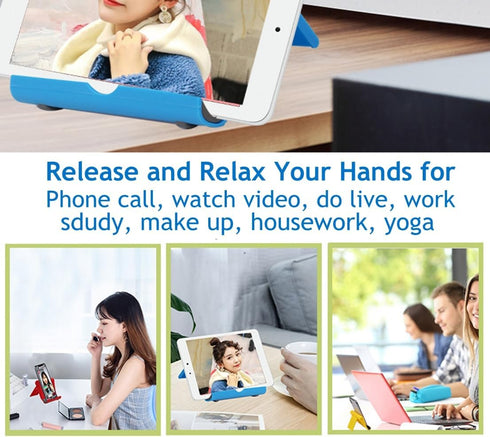 Cell Phone Stand for Desk 2 Pack Mobile Phone Holders Desktop Tablet Stand, Foldable Phone Dock Universal Adjustable Tablet Stand for Desk Compati...