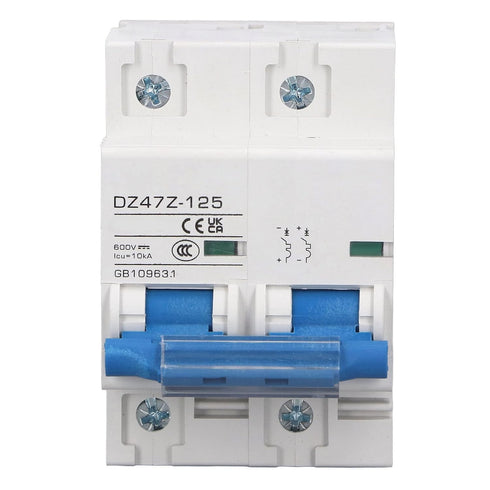 DC Circuit Breaker, 600V Safe Isolated Short Circuit Protection 2P High Efficiency PV Air Circuit Breaker with Fireproof Shell for Solar System (D...