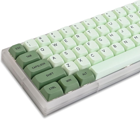 Matcha Keycaps PBT Dye-Sublimation XDA Profile English Custom Keycaps 60 Percent ANSI US Layout for 61 64 68 87 104 108 Mechanical Keyboard(Matcha...
