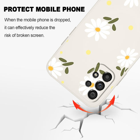 for Samsung Galaxy A53 5G Case Side Creative Design Soft Silicone Drop Protective Flower Case for Samsung A53 5G-Daisy White...