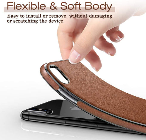 LOHASIC for iPhone Xs Max Case, Premium Leather Slim Luxury Flexible Defender Anti-Slip Soft Grip Scratch Resistant Protective Cover Cases Compati...