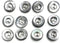 Vintage 12 Grey Ocean Pearl -Mother of Pearl Buttons 5 16''- 8mm - Gray Blouse Buttons ,Shirt Buttons , Grey Buttons 3/8inch size 16...