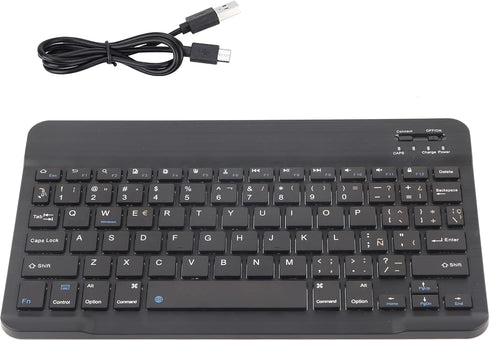 Mini Keyboard, Spanish Keyboard 78 Keys, Multifunctional Keyboard Touchpad Keyboard Storage & Presentation Materials...