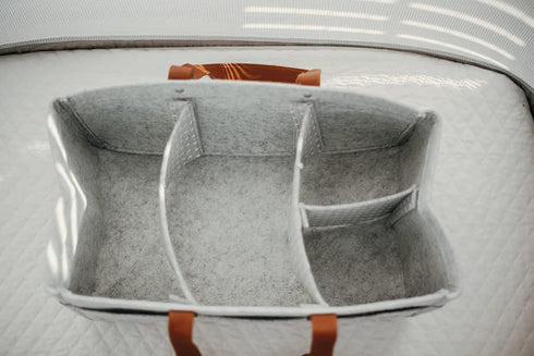 Keller’s Corner Baby Diaper Caddy Organizer Gray Large & Small Pouch / Portable Holder Bag for Changing Table & Car / Nursery Storage Bin / Newbor...