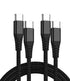 2-Pack Braided USB C to USB C 60W Fast Charging Cable (Black) for iPhone 15/15 Pro/15 Plus/ 15 Pro Max, Samsung Galaxy S22/23, MacBook Pro (6.6 fe...