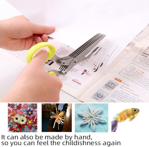 Multi-Layers Kitchen Herb Scissors, 5 Blade Kitchen Shears Scallion Cutter Laver Spices Herb Spice Kitchen Slicer Shredded Scallion Chive Cutter f...