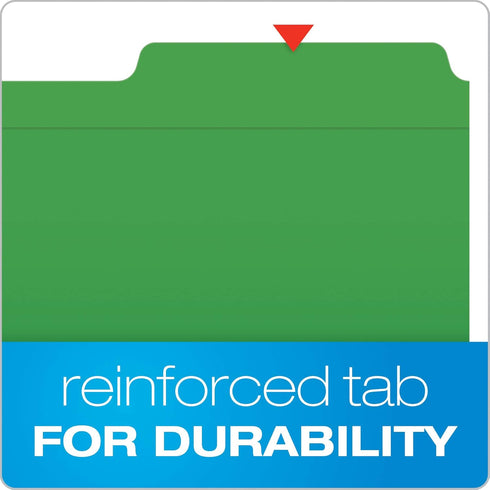 Pendaflex Fastener Folders, 2 Fasteners, Letter Size, Green, 1/3 Cut Tabs in Left, Right, Center Positions, 50 per Box (22140GW)...