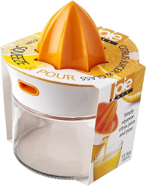 Joie Squeeze and Pour Citrus Juicer and Glass, 4-Inches x 5-Inches x 5.75-Inches, 13.5-Ounce Capacity...