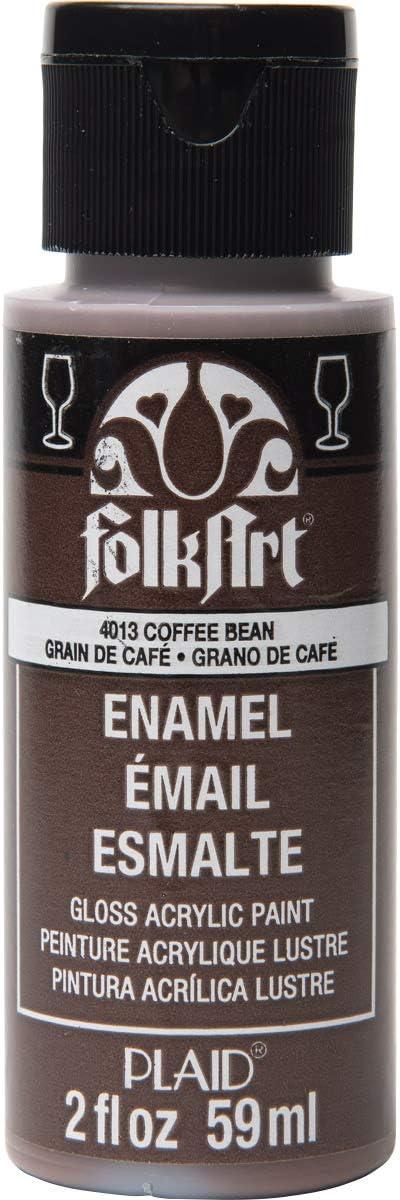 FolkArt Enamel Glass & Ceramic Paint in Assorted Colors (2 oz), 4013, Coffee Bean...