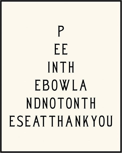 Posterizer 1 pcs-Pee in the Bowl Eye Chart-Comedy Art- Gift for Couples boyfriend girlfriend Husband Wife- Bathroom, restroom Decor- unframed wall...