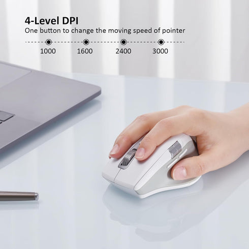 Wireless Bluetooth Mouse with Smart Flying Scroll, Thumb Scroll Ergonomic Mice, Silent Multi-Device Mouse for Computer, Laptop, iPad, Tablet, MacB...