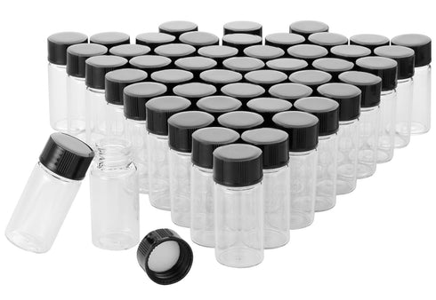 50 pcs Clear Glass Vials Empty Vials 5 ml Bottles Liquid Sampling Sample Glass Bottles Screwcap...