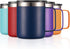 ALOUFEA 12oz Stainless Steel Insulated Coffee Mug with Handle, Double Wall Vacuum Travel Mug, Tumbler Cup with Sliding Lid, Navy...