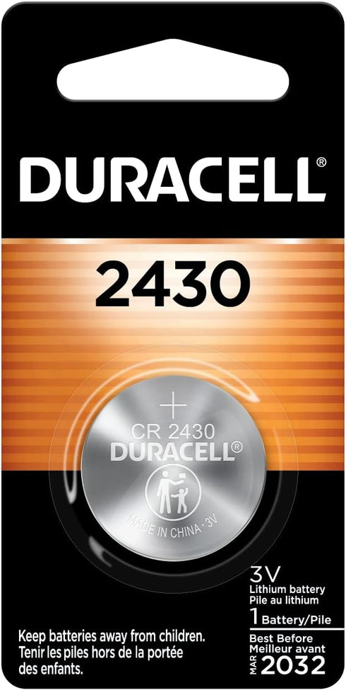 Duracell 2430 3V Lithium Battery, 1 Count Pack, Lithium Coin Battery for Medical and Fitness Devices, Watches, and more, CR Lithium 3 Volt Cell...