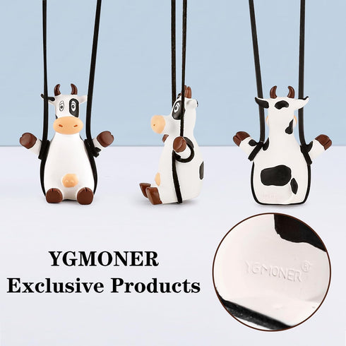 YGMONER Swinging Cow Car Interior Rearview Mirror Hanging Accessories (Cow)...