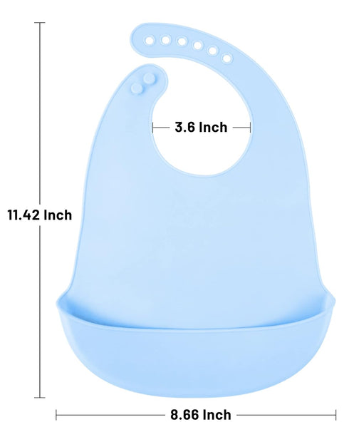 DF DUALFERV 4 pcs Silicone Bibs, Baby Bibs, Bibs for Baby Girls and Baby Boys, Waterproof of Baby Bib, Adjustable Toddler Bibs...
