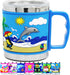 F-32 12 Oz Kids Stainless Steel DOLPHINS 3D Mugs with 2 Pack Slider Closure Lids - Eco-Friendly - BPA Free Signature Collection (Dolphins)...