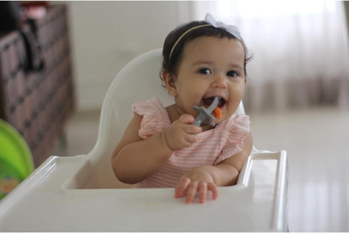 Elli&Nooli Baby-Led Weaning Utensils - Plastic Fork and Spoon Set for 1-Year-Old Toddler, Phthalate-Free, & Dishwasher Safe - Gray...