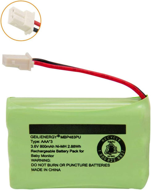 GEILIENERGY BT188645/BT288645 3.6V 900mAh Ni-MH Battery Pack, Also Compatible with VTech BT207695 VM312 VM3251 VM3252 VM3261 Digital Video Baby Mo...