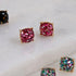 Humble Chic Small Square Stud Earrings for Women - 10mm Gold-Tone Glitter Statement Post Ear Studs...