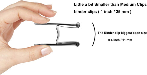 Nctinystore Binder Clips Little a bit Smaller Than Medium Clips Metal Clamp 1-in / 25-mm (Silver, 24-Count)...