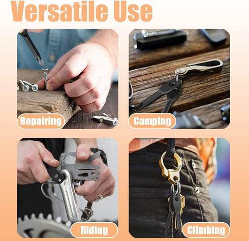 8Pcs Portable Keychain Screwdriver Set, Mini Pocket Key Chain Phillips Slotted Head Screwdriver with Key Ring, EDC Outdoors Travel Multifunction R...