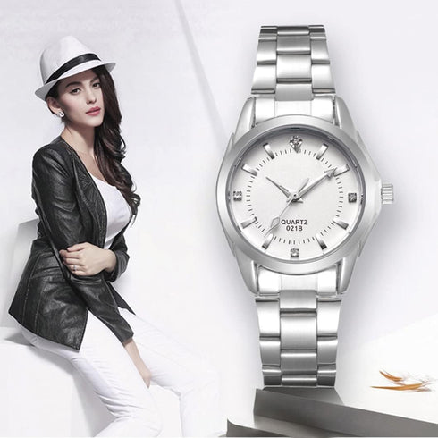 Women Watch Classic Silver Stainless Steel Waterproof Quartz Analog Watch Fashion Ladies Wrist Watches...