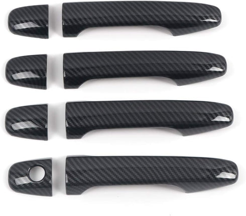 HIGH FLYING for Subaru WRX, STi 2015-2021, XV Crosstrek 13-17 Car Accessories Side Door Handles Cover Trim Carbon Fiber Grain ABS 8pcs...