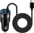 60W Super Fast Charging Android Car Charger Type C Rapid Samsung Car Charger with 3ft Built-in USB C Cable for Samsung Galaxy S24 Ultra S23 FE S22...