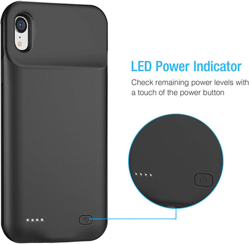 Battery Case for iPhone XR, 7000mAh Slim Portable Protective Charging case Compatible with iPhone XR (6.1 inch) Rechargeable Battery Pack Charger ...