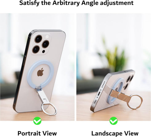 PZOZ Magnetic Phone Ring Grip Finger Holder for MagSafe, 360° Adjustable Kickstand for iPhone 15, 14, 13, 12, Pro, Mini, Max, Plus, Compatible Mag...