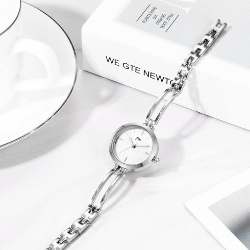 JewelryWe Women's Wristwatch Elegant Gold/Silver Bracelet Watch Round Analog Quartz Dress Watch, for Xmas...