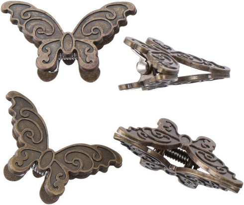4Pcs Cute Butterfly Shaped Binder Clips, Metal Paper Binder Clip, Bill Binder Clips for Home Office (Bronze)...