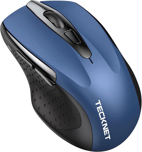 TECKNET Wireless Mouse (2.4G & BT5.0/3.0) Silent Mouse 4800 DPI Computer Mouse 6 Buttons Bluetooth Mouse, USB A Mouse Wide Compatibility - Blue...