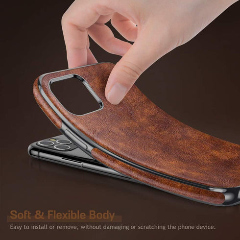 LOHASIC for iPhone 11 Pro Case, Thin Slim Leather Luxury Business PU Soft Flexible Non-Slip Grip Full Body Shockproof Protective Phone Cover Cases...