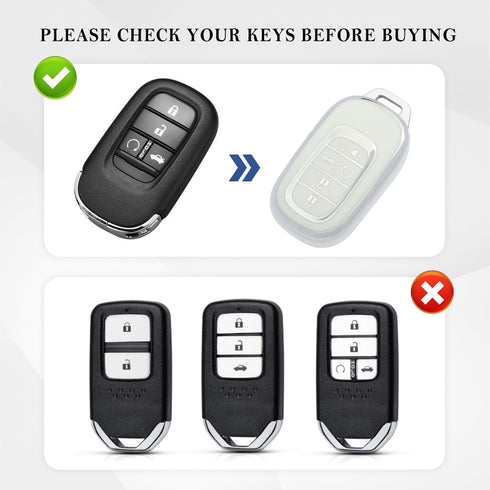 Stylish Car Key Fob Cover,Soft TPU Car Key Case Waterproof Key Fob Holder Compatible with Honda CR-V Civic Pilot HR-V,Key Fob Protector Car Access...
