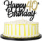 PALASASA Black Gold Glitter Happy Birthday cake topper - 40 Anniversary/Birthday Cake Topper Party Decoration (40th)...