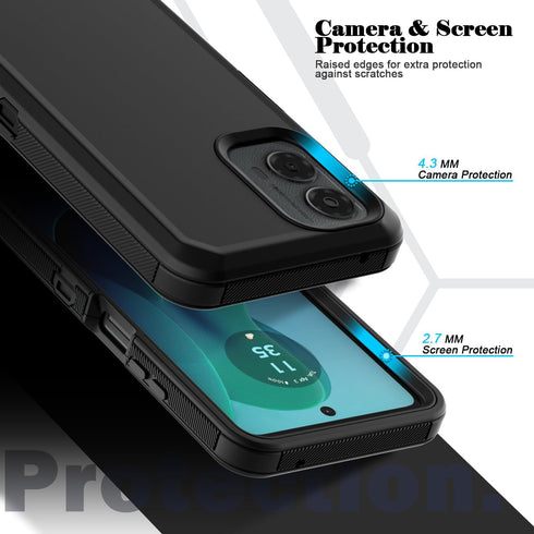 for Motorola Moto G 5G 2024 Case with Screen Protector, Belt Clip Holster Kickstand Rugged Full-Body Heavy Duty Protection Military Grade Shockpro...