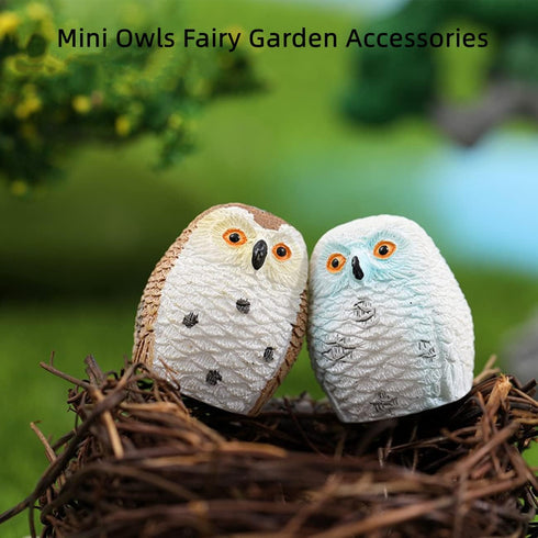 Mini Owls Fairy Garden Accessories, Owl Miniature Figurines Fairy Garden Decor for Micro Landscape, Plant Pots, Bonsai Craft Decor, Party Decorati...