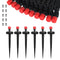 25 Pcs Drip Irrigation Emitters for 1/4'' drip irrigation Adjustable 8 Hole Water Flow Dripper Irrigation Drip Heads with Stake for (4-7mm) Garden...
