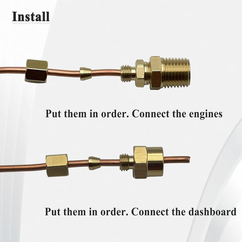 72'' Oil Pressure Gauge Tubing Kit, Set of Copper Tube and Threaded Parts, Universal Fit...