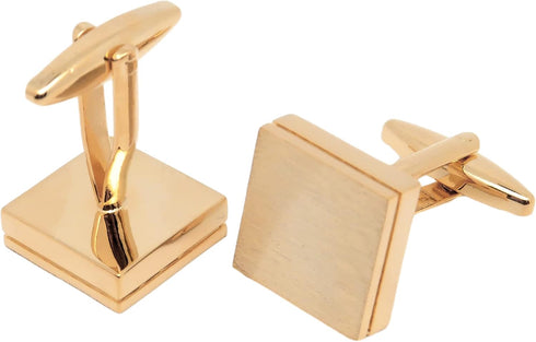 Brushed Metal Square Metal Cufflinks for Men In Gift Box Silver/Black/Gold Plated/Rose Gold Men's Cuff Link for Wedding Shirt Party Business Regul...
