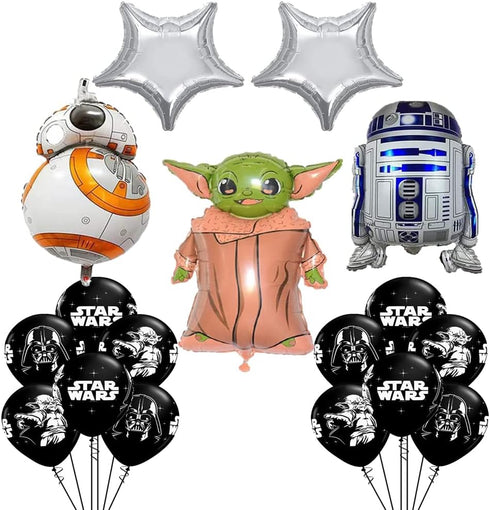 19 Pcs Star Wars Balloon Set, Baby Child Balloons,Mandalorian Theme Video Games the Child Birthday Party Foil Film Dalloon Supplies Star Wars Bouq...