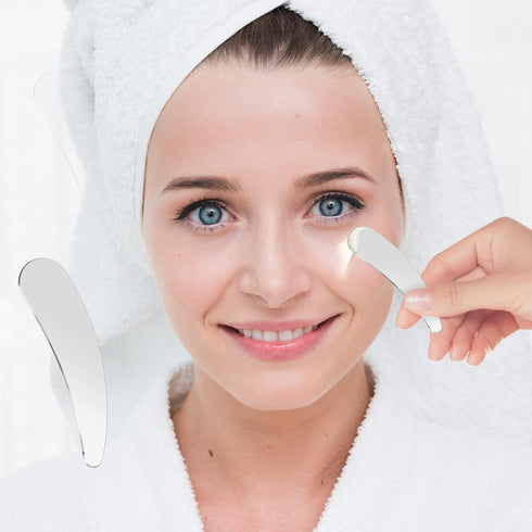 2Pcs Mini Metal Cosmetic Spatulas, Skincare SpatulaMixing and Sampling Makeup Beauty Tools for Skin Care Creams, Eye Cream, Essences Beauty Access...