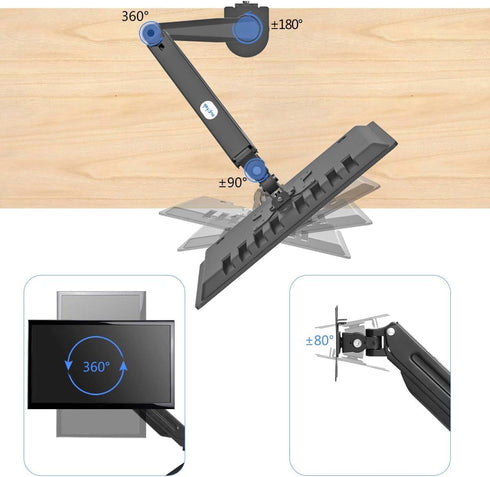 Suptek Monitor Mount Gas Spring Monitor Arm Desk Mount Monitor Stand Fully Adjustable Fits 17 20 22 23 24 26 27 inch Monitors Weight Capacity up t...