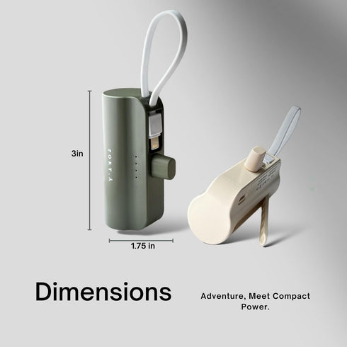 Brush Green Mini Portable Charger 5000mAh, Fast Charging Dual Type-C/iPhone Power Bank with Kickstand, On-The-Go Power Bank Essential for iPhone, ...